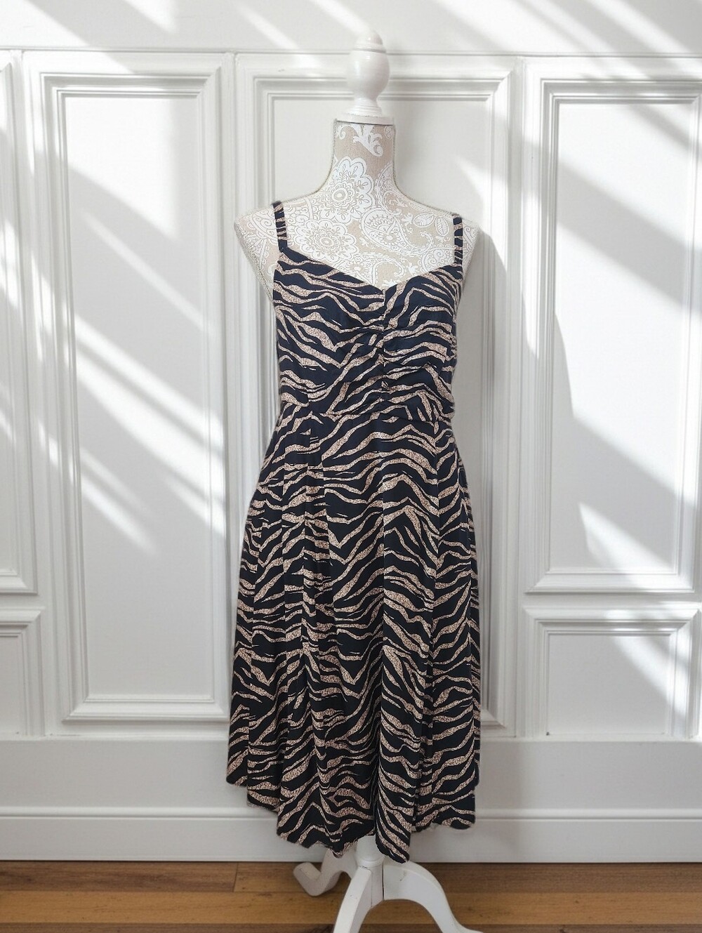 TORRID Mini Challis Shirred Wave Tiger Skater Dress Size O (12/Large)